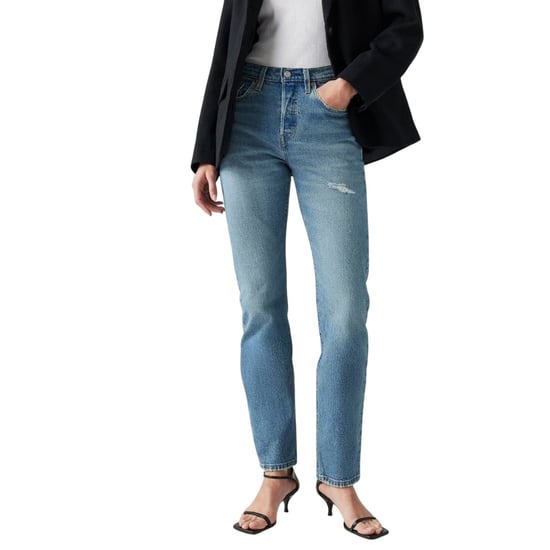 Levis Womens/Ladies 501 5 Pockets Straight Leg Jeans (Historical Blue) - Image 3