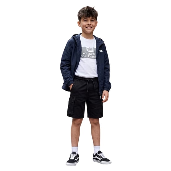 Weekend Offender Flamengo-fleece-cargoshorts voor kinderen (Zwart) - Image 3