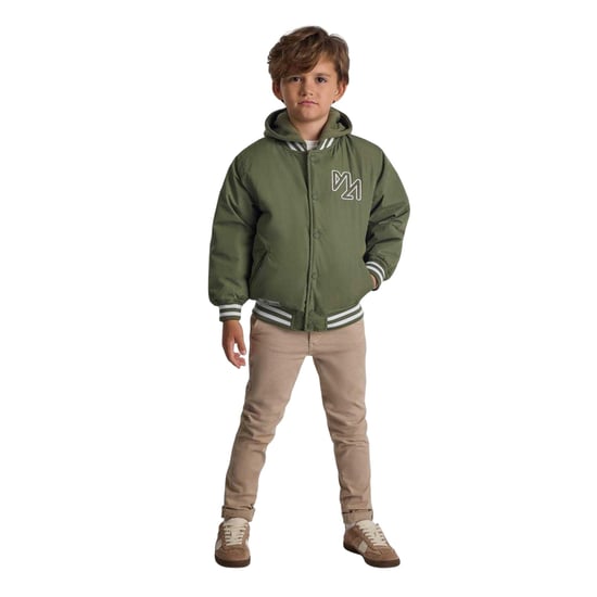 Minoti Geborduurde baseball-varsityjas voor jongens (Khaki) - Image 1