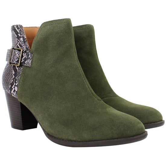 Vionic Naomi Snake Womens Green Heeled Boots - Image 2