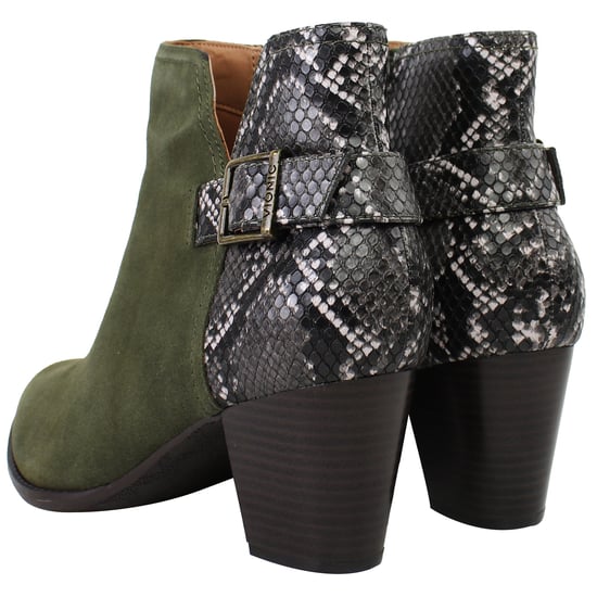 Vionic Naomi Snake Womens Green Heeled Boots - Image 3