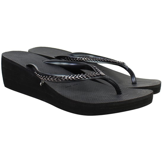 Havaianas High Metal Grega Womens Black Wedges Flip-Flops - Image 2