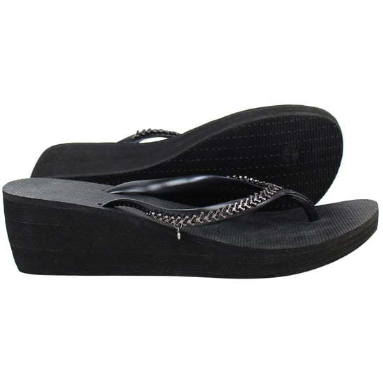 Havaianas High Metal Grega Womens Black Wedges Flip-Flops - Image 4
