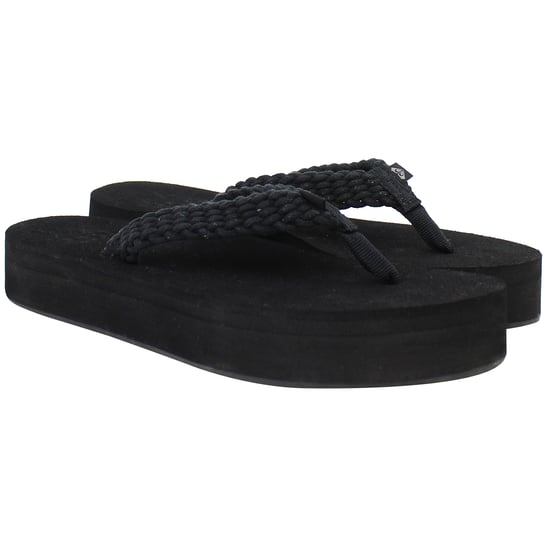 Roxy Tidepool Womens Black Platform Flip-Flops - Image 2