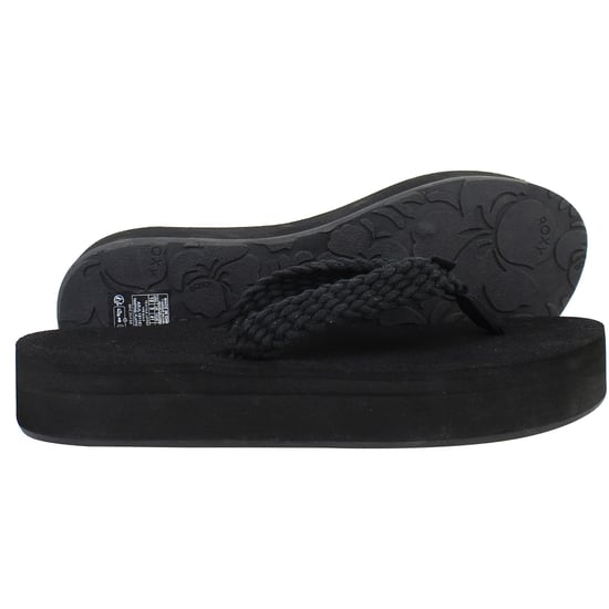 Roxy Tidepool Womens Black Platform Flip-Flops - Image 4