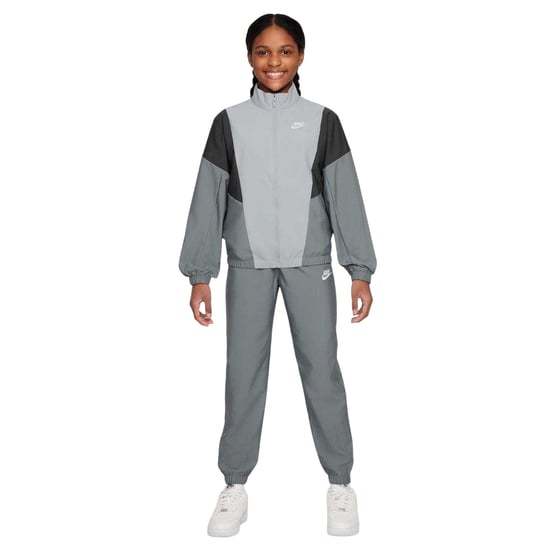 Nike Trainingspak met ritskraag en Swoosh-logo voor kinderen (Rook Grijs) - Image 1