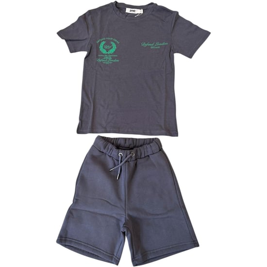 DFND London Set met T-shirt en korte broek voor jongens (Grijs) - Image 1
