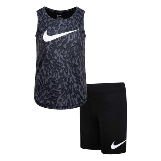Nike Set met top en korte broek met dierenprint van fineer voor kinderen (Zwart) - Image 2
