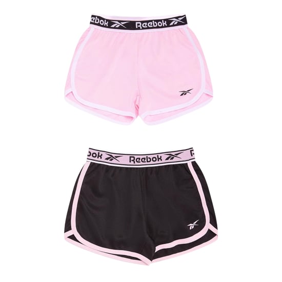 Reebok Girls Mesh Shorts (Pack of 2) (Black/Pink) - Image 1