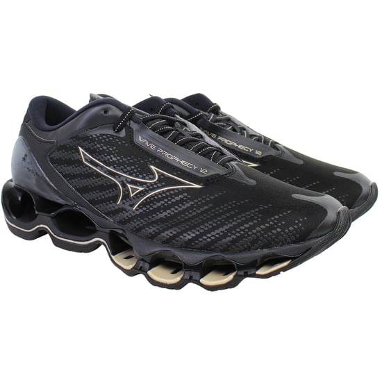 Mizuno Wave Prophecy 12 Mens Black Running Shoes - Image 2