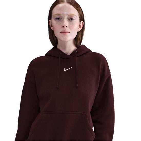 Nike Phoenix-fleece-tröja med huva i oversize-modell för damer (Bourgogne) - Image 1