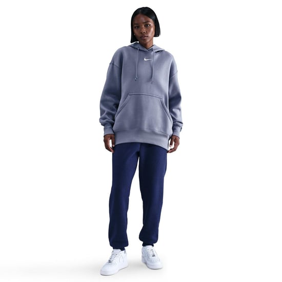 Nike Phoenix-fleece-tröja med huva i oversize-modell för damer (Indigo) - Image 3