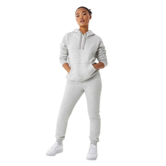 Jack Wills Womens/Ladies Astbury Pheasant Logo Relaxed Fit Hoodie (Grey Marl) - Image 1