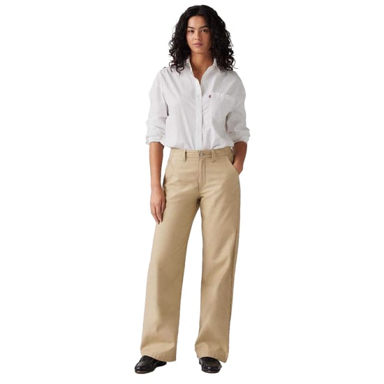 Levis Chino's voor dames uit de jaren ’90 met rechte pijpen en hoge taille (Travertijn) - Image 4