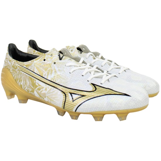 Mizuno Alpha Japan Mens White/Gold Football Boots - Image 2
