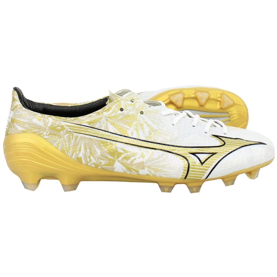 Mizuno Alpha Japan Mens White/Gold Football Boots - Image 4