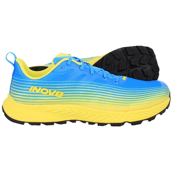 Inov-8 Trailfly Mens Blue/Yellow Running Shoes - Image 4