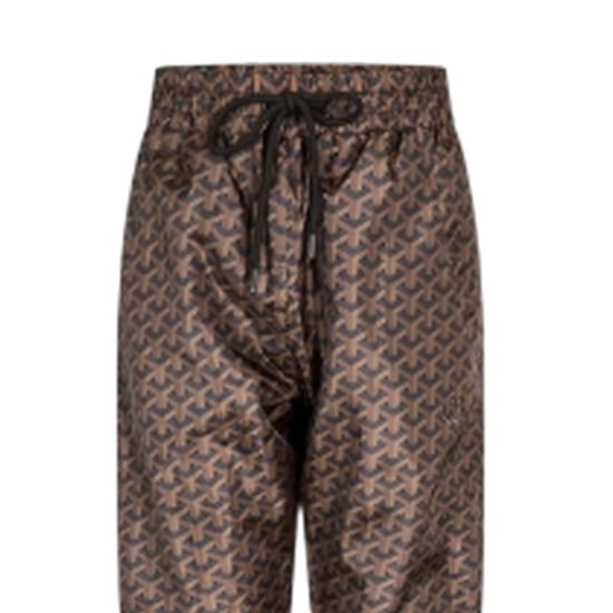 Criminal Damage Mens Louvre Fleece Joggers (Black/Brown) - Image 3