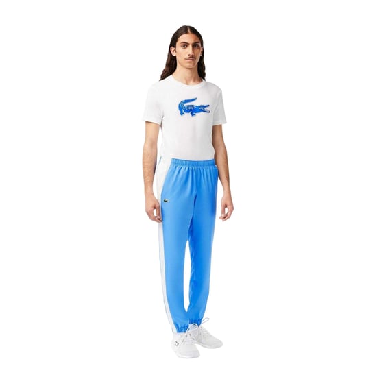 Lacoste Tapered trainingsbroek voor heren met kleurblokken (Etherisch) - Image 4