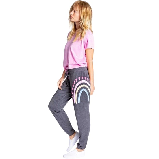 PJ Salvage Joggingbroek voor dames met regenbooghartmotief (Antrazit) - Image 1
