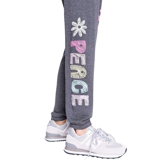 PJ Salvage Joggingbroek voor dames met regenbooghartmotief (Antrazit) - Image 4