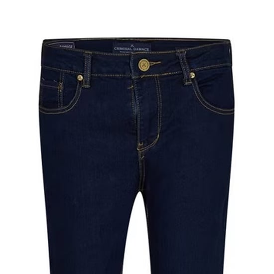 Criminal Damage SOS skinny jeans voor heren met 5 zakken (Indigo/Donkerblauw) - Image 3