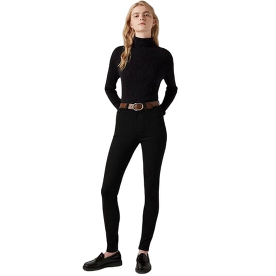 Levis Dames/Dames High Rise Skinny Jeans (Zwart Hemels) - Image 4