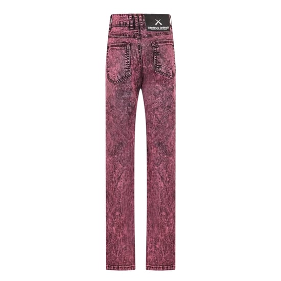 Criminal Damage Mens SOS 5 Pockets Skinny Jeans (Burgundy) - Image 2