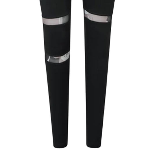 Reebok Leggings med nätinsats för kvinnor/damer (Svart natt) - Image 4