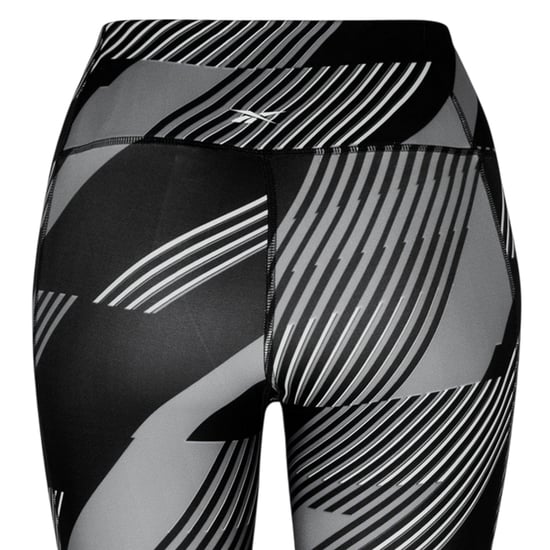 Reebok Geometriska skinny-leggings för kvinnor/damer (Svart natt) - Image 3