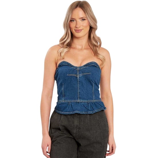 Influence Peplum-corsettop voor dames, getailleerd en uitlopend (Blauw) - Image 1