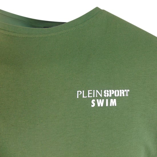 Korte Mouw Scratch Logo T-shirt in Olijf - Image 3