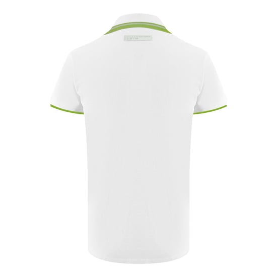 Short Sleeve Collar Stretchy Logo Polo Shirt in White - Image 2