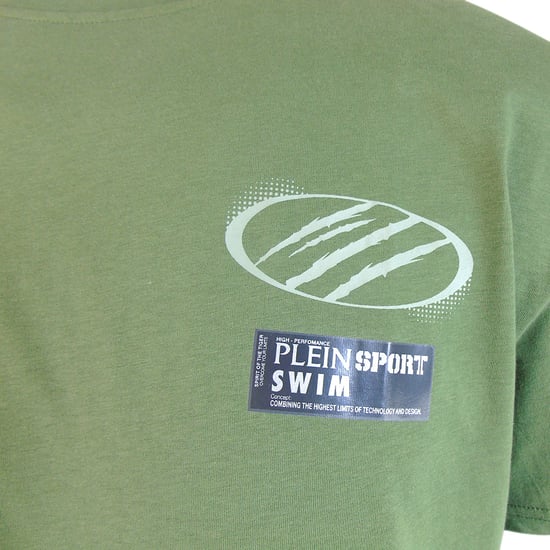 Korte Mouw T-shirt in Olijf - Image 3