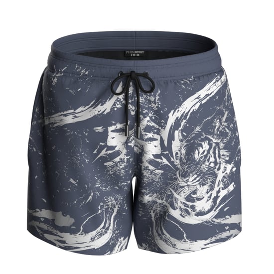 Water Tiger Logo Swim Shorts in Grey - Image 1