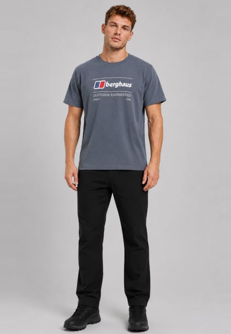 Berghaus Outdoor Engineered Mens T Shirt in DK Grey - Image 3