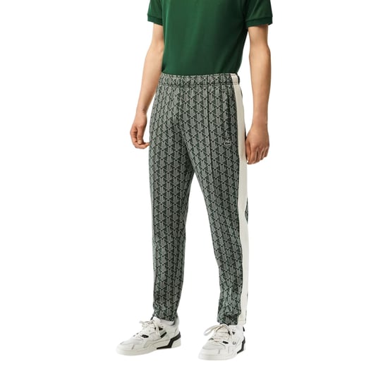 Lacoste Mens Geometric Regular Tracksuit (Green/Wood) - Image 2