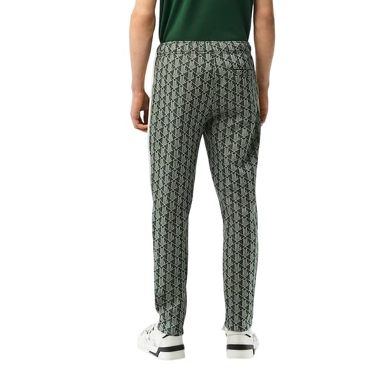 Lacoste Mens Geometric Regular Tracksuit (Green/Wood) - Image 3
