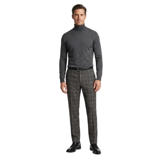 Ted Baker Herenbroek met ruitjespatroon en rechte pasvorm (Grijs) - Image 1