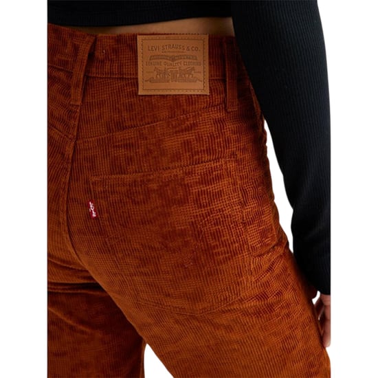 Levis Raka byxor i ribbad corduroy med djurmönster för kvinnor/damer (Pepparkakor) - Image 4