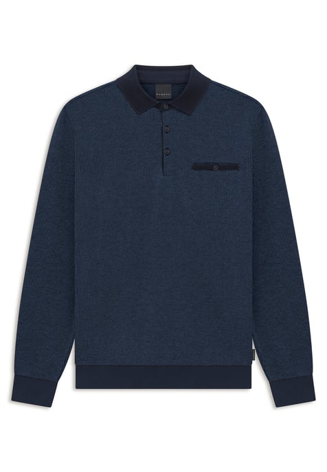 Bugatti Herren Poloshirt met borstzak en contrasterende strepen - Image 4