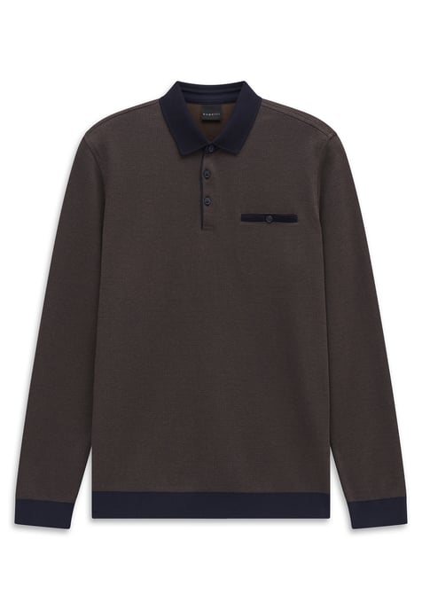 Bugatti Herren Poloshirt met borstzak en contrasterende strepen - Image 3