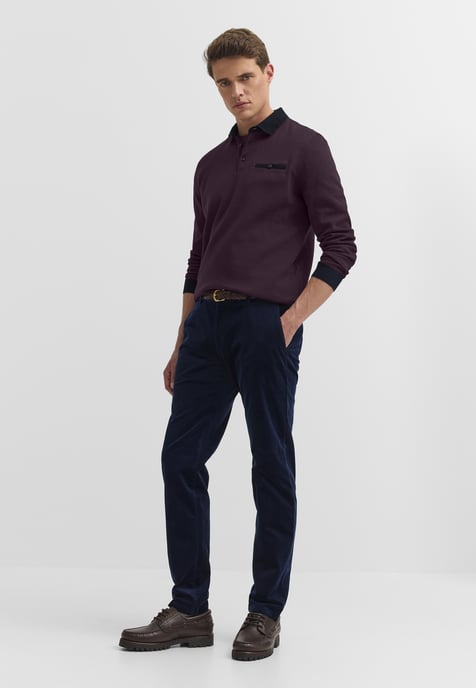 Bugatti Herren Poloshirt met borstzak en contrasterende strepen - Image 3