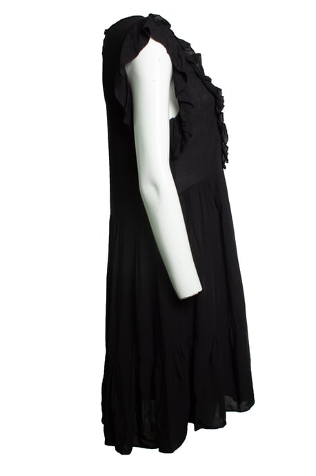 Zadig & Voltaire, Svart ärmlös klänning med volanger - Image 4