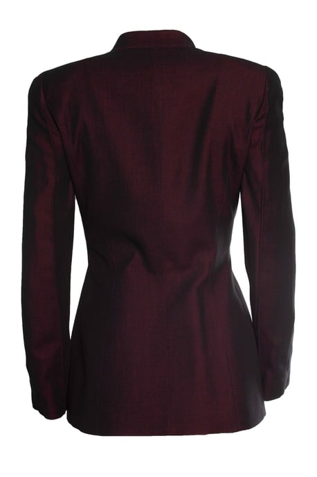 Thierry Mugler, bordeaux kleurige blended pak - Image 4