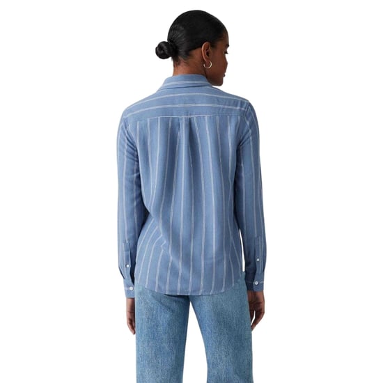 Levis Damesoverhemd met kraag, strepen en lange mouwen, in reguliere pasvorm (Blauw) - Image 3