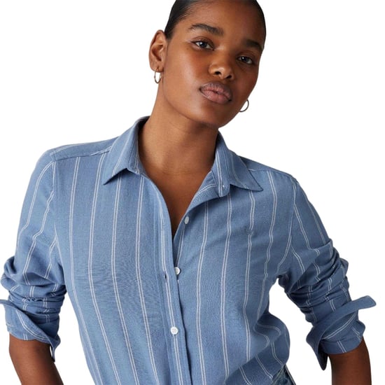 Levis Damesoverhemd met kraag, strepen en lange mouwen, in reguliere pasvorm (Blauw) - Image 4