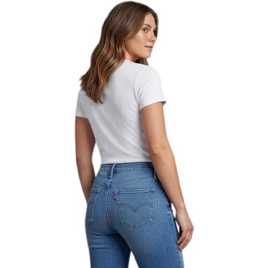 Levis Dams 712 Slim-fit-jeans med sömkant (Natten är svart) - Image 4