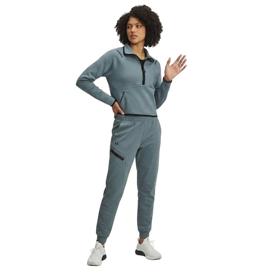 Under Armour Dames-fleece-sweatshirt met kwartritssluiting uit de Unstoppable-collectie (Grijs) - Image 1