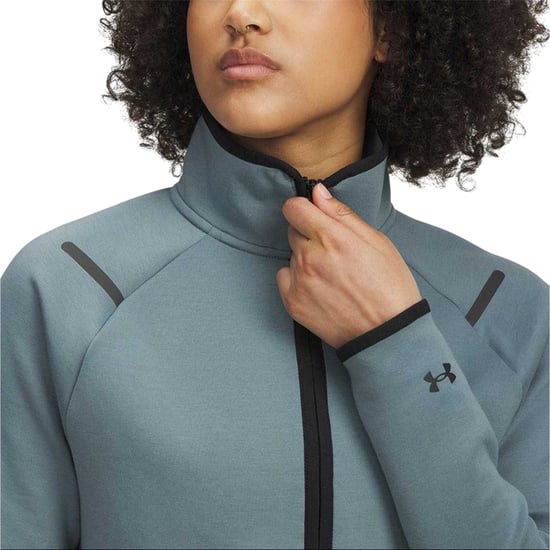 Under Armour Dames-fleece-sweatshirt met kwartritssluiting uit de Unstoppable-collectie (Grijs) - Image 4